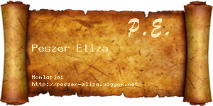 Peszer Eliza névjegykártya